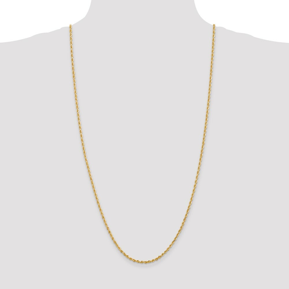 14K Yellow Gold 2.75mm Diamond-cut Quadruple Rope Chain Necklace  Length 30'' inches