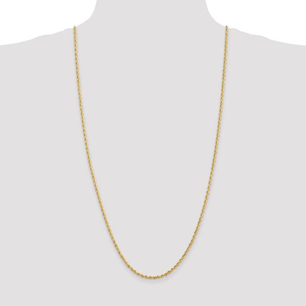 14K Yellow Gold 2.75mm Diamond-cut Quadruple Rope Chain Necklace  Length 30'' inches