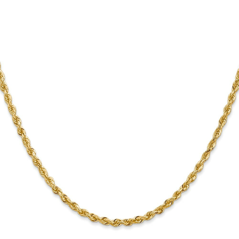 14K Yellow Gold 2.75mm Diamond-cut Quadruple Rope Chain Necklace  Length 18'' inches
