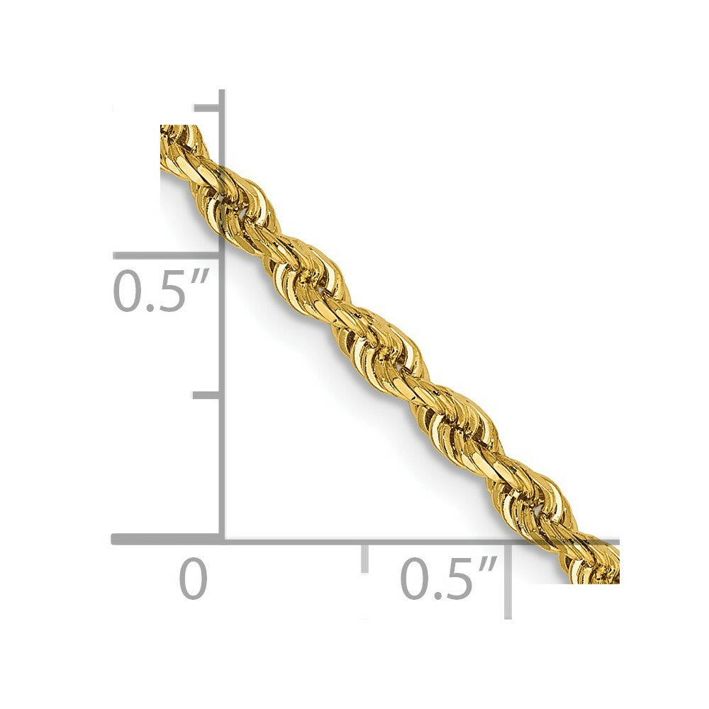 14K Yellow Gold 2.75mm Diamond-cut Quadruple Rope Chain Necklace  Length 22'' inches