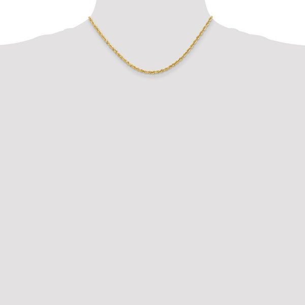 14K Yellow Gold 3mm Diamond-cut Quadruple Rope Chain Necklace  Length 16'' inches