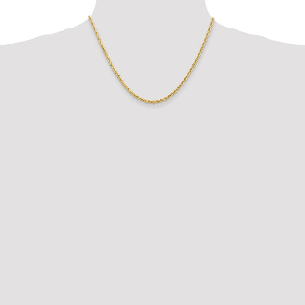 14K Yellow Gold 3mm Diamond-cut Quadruple Rope Chain Necklace  Length 18'' inches