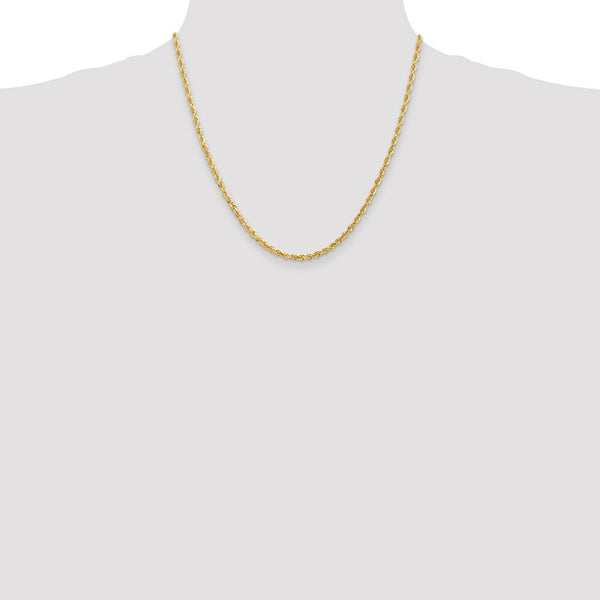 14K Yellow Gold 3mm Diamond-cut Quadruple Rope Chain Necklace  Length 20'' inches