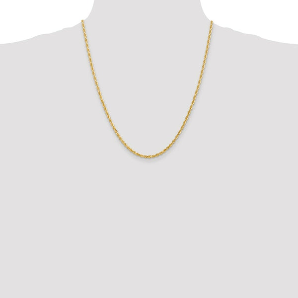 14K Yellow Gold 3mm Diamond-cut Quadruple Rope Chain Necklace  Length 22'' inches