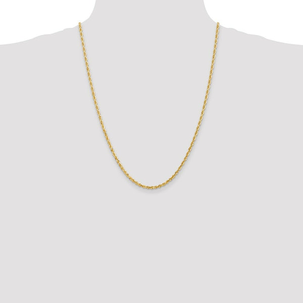 14K Yellow Gold 3mm Diamond-cut Quadruple Rope Chain Necklace  Length 24'' inches