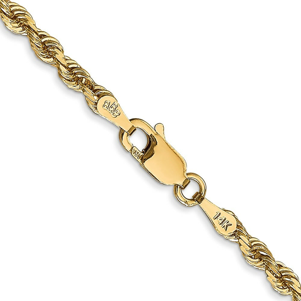 14K Yellow Gold 3mm Diamond-cut Quadruple Rope Chain Necklace  Length 22'' inches