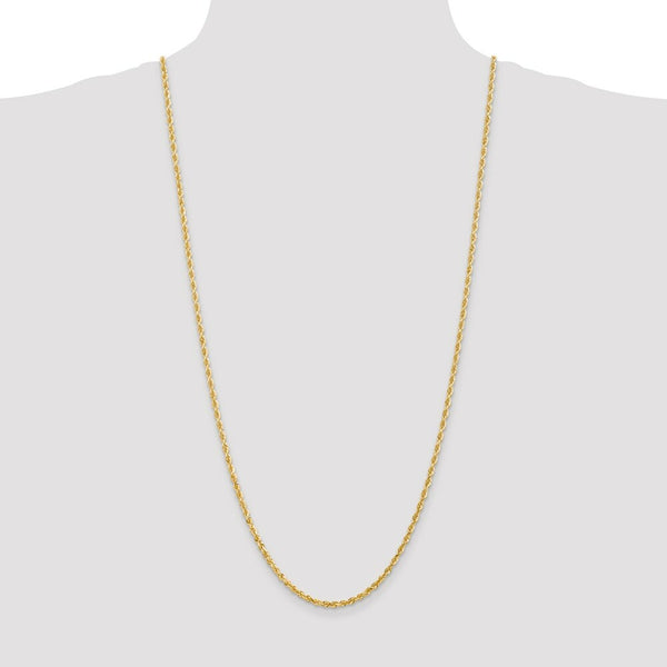 14K Yellow Gold 3mm Diamond-cut Quadruple Rope Chain Necklace  Length 30'' inches