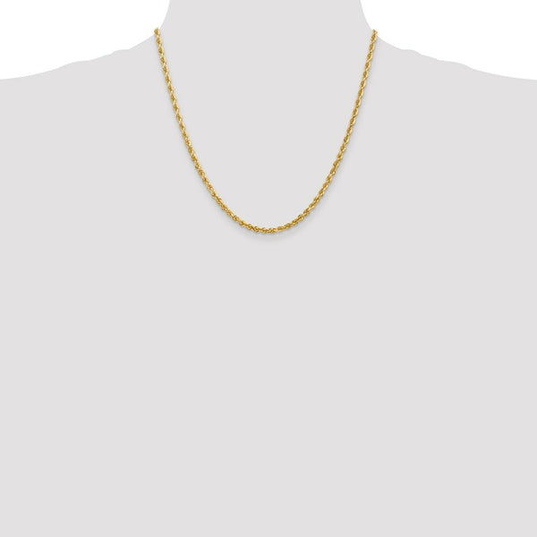 14K Yellow Gold 3.35mm Diamond-cut Quadruple Rope Chain Necklace  Length 20'' inches