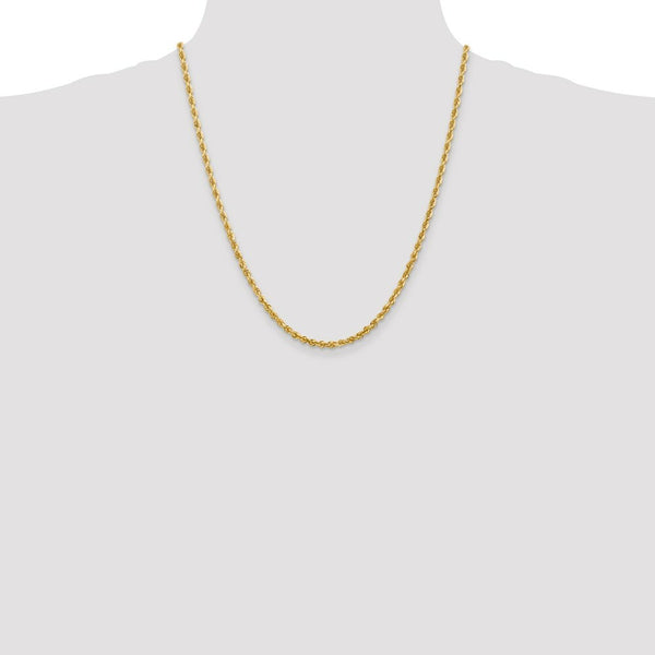 14K Yellow Gold 3.35mm Diamond-cut Quadruple Rope Chain Necklace  Length 22'' inches