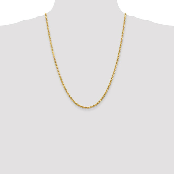 14K Yellow Gold 3.35mm Diamond-cut Quadruple Rope Chain Necklace  Length 24'' inches