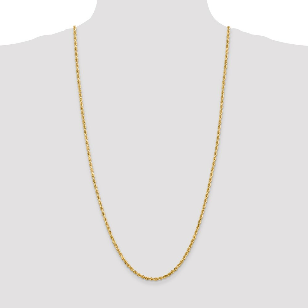 14K Yellow Gold 3.35mm Diamond-cut Quadruple Rope Chain Necklace  Length 30'' inches