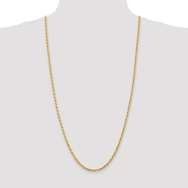 14K Yellow Gold 3.35mm Diamond-cut Quadruple Rope Chain Necklace  Length 30'' inches