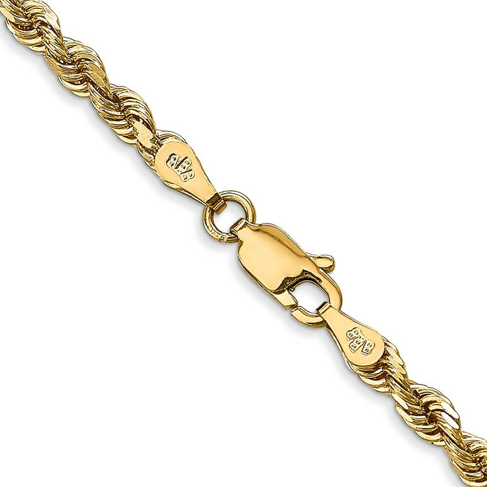 14K Yellow Gold 3.35mm Diamond-cut Quadruple Rope Chain Necklace  Length 22'' inches