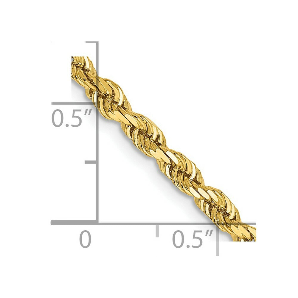 14K Yellow Gold 3.35mm Diamond-cut Quadruple Rope Chain Necklace  Length 30'' inches