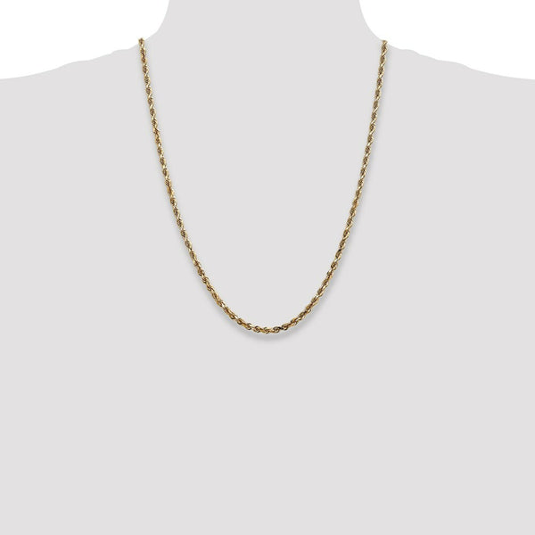 14K Yellow Gold 4mm Diamond-cut Quadruple Rope Chain Necklace  Length 24'' inches