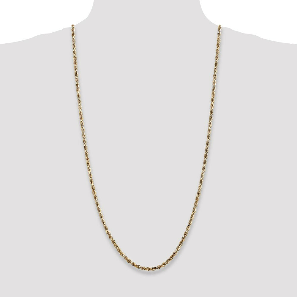 14K Yellow Gold 4mm Diamond-cut Quadruple Rope Chain Necklace  Length 30'' inches
