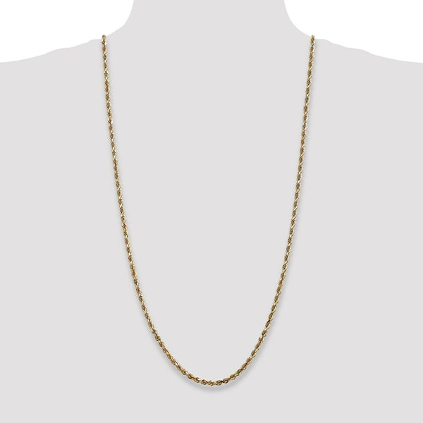 14K Yellow Gold 4mm Diamond-cut Quadruple Rope Chain Necklace  Length 30'' inches