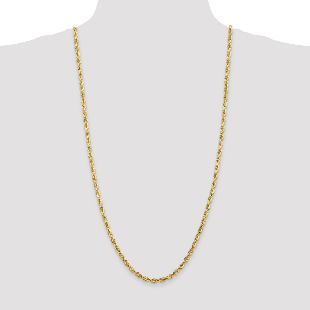 14K Yellow Gold 4.5mm Diamond-cut Quadruple Rope Chain Necklace  Length 30'' inches