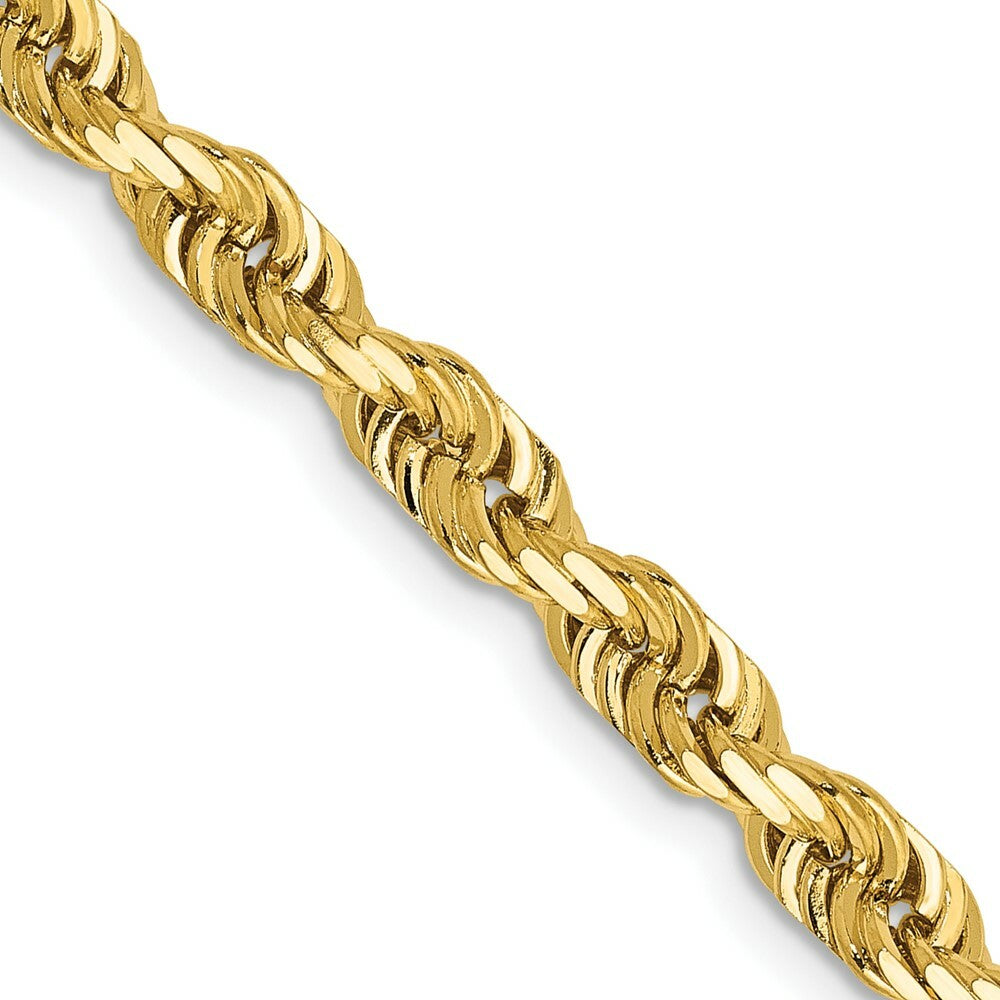 14K Yellow Gold 4.5mm Diamond-cut Quadruple Rope Chain Necklace  Length 18'' inches