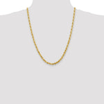 Load image into Gallery viewer, 14K Yellow Gold 5mm Diamond-cut Quadruple Rope Chain Necklace  Length 24'' inches
