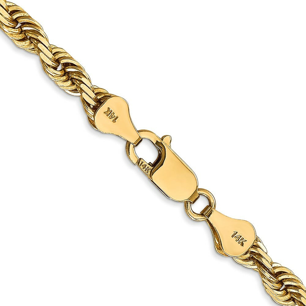 14K Yellow Gold 5mm Diamond-cut Quadruple Rope Chain Necklace  Length 20'' inches