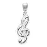 Load image into Gallery viewer, Custom Made Music Treble Clef with Personalized Name Small Pendant in Solid 10K White Gold

