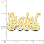 Load image into Gallery viewer, Roy Rose Jewelry Custom Made Personalized Name Necklace Pendant Cursive Bottom Flourish, size 1.4" inches, in 10K Yellow Gold in Length Choice of 16", 18", or 20"
