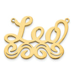 Load image into Gallery viewer, Roy Rose Jewelry Custom Made Personalized Name Necklace Pendant Cursive Bottom Flourish, size 1.4" inches, in 10K Yellow Gold in Length Choice of 16", 18", or 20"
