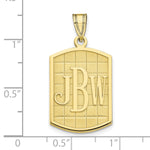 Load image into Gallery viewer, 10K Yellow Gold Custom Personalized Block Letters Rectangle Shape Monogram 7/8" Size Pendant from Roy Rose Jewelry
