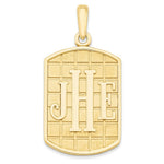Load image into Gallery viewer, 10K Yellow Gold Custom Personalized Block Letters Rectangle Shape Monogram 7/8" Size Pendant from Roy Rose Jewelry
