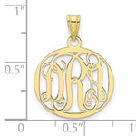 Load image into Gallery viewer, 10K Yellow Gold Oval Custom Personalized Monogram Pendant 5/8" inch Wide
