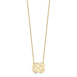 Load image into Gallery viewer, Roy Rose Jewelry 10K Yellow Gold Custom Personalized Monogram Necklace with 3/4" inch Wide Pendant 18" Chain
