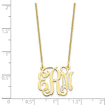 Load image into Gallery viewer, Roy Rose Jewelry 10K Yellow Gold Custom Personalized Monogram Necklace with 3/4" inch Wide Pendant 18" Chain
