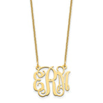 Load image into Gallery viewer, Roy Rose Jewelry 10K Yellow Gold Custom Personalized Monogram Necklace with 3/4" inch Wide Pendant 18" Chain
