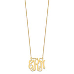 Load image into Gallery viewer, 10K Yellow Gold Custom Personalized Monogram Necklace with 1" inch Wide Pendant 18" Chain
