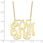 Load image into Gallery viewer, Roy Rose Jewelry 10K Yellow Gold Custom Personalized Monogram Necklace with 1 3/8" inch Wide Pendant 18" Chain
