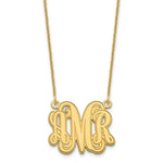 Load image into Gallery viewer, Roy Rose Jewelry 10K Yellow Gold Custom Personalized Outlined Monogram Necklace with 3/4" inch Wide Pendant 18" Chain from
