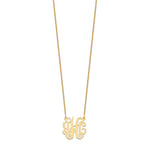 Load image into Gallery viewer, Roy Rose Jewelry 10K Yellow Gold Custom Personalized Monogram Necklace with Small 3/4" inch Wide Pendant 18" Chain from
