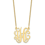 Load image into Gallery viewer, Roy Rose Jewelry 10K Yellow Gold Custom Personalized Monogram Necklace with Small 3/4" inch Wide Pendant 18" Chain from
