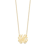 Load image into Gallery viewer, 10K Yellow Gold Custom Personalized Monogram Necklace with Small 1" inch Wide Pendant 18" Chain
