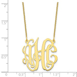 Load image into Gallery viewer, 10K Yellow Gold Custom Personalized Monogram Necklace with Small 1" inch Wide Pendant 18" Chain
