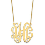 Load image into Gallery viewer, 10K Yellow Gold Custom Personalized Monogram Necklace with Small 1" inch Wide Pendant 18" Chain
