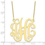 Load image into Gallery viewer, Roy Rose Jewelry 10K Yellow Gold Custom Personalized Monogram Necklace with Small 1 1/5" inch Wide Pendant 18" Chain from
