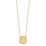 Load image into Gallery viewer, 10K Yellow Gold Custom Personalized Script Style Monogram Necklace 3/4" inch Size Pendant 18" Chain
