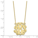 Load image into Gallery viewer, 10K Yellow Gold Custom Personalized Script Style Monogram Necklace 3/4" inch Size Pendant 18" Chain
