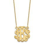 Load image into Gallery viewer, 10K Yellow Gold Custom Personalized Script Style Monogram Necklace 3/4" inch Size Pendant 18" Chain
