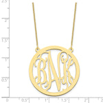 Load image into Gallery viewer, 10K Yellow Gold Custom Personalized Script Monogram in Round Circle Necklace 1 1/4" inch Size Pendant 18" Chain
