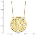 Load image into Gallery viewer, 10K Yellow Gold Custom Personalized Script Monogram in Round Circle Necklace 1" inch Size Pendant 18" Chain
