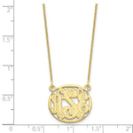 Load image into Gallery viewer, Roy Rose Jewelry 10K Yellow Gold Custom Personalized Script Monogram in Oval Border Necklace 3/4" inch Size Pendant 18" Chain from
