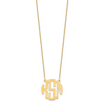 Load image into Gallery viewer, Roy Rose Jewelry 10K Yellow Gold Custom Personalized Circle Block Letter Round Monogram Necklace 1" inch Length Size Pendant 18" Chain
